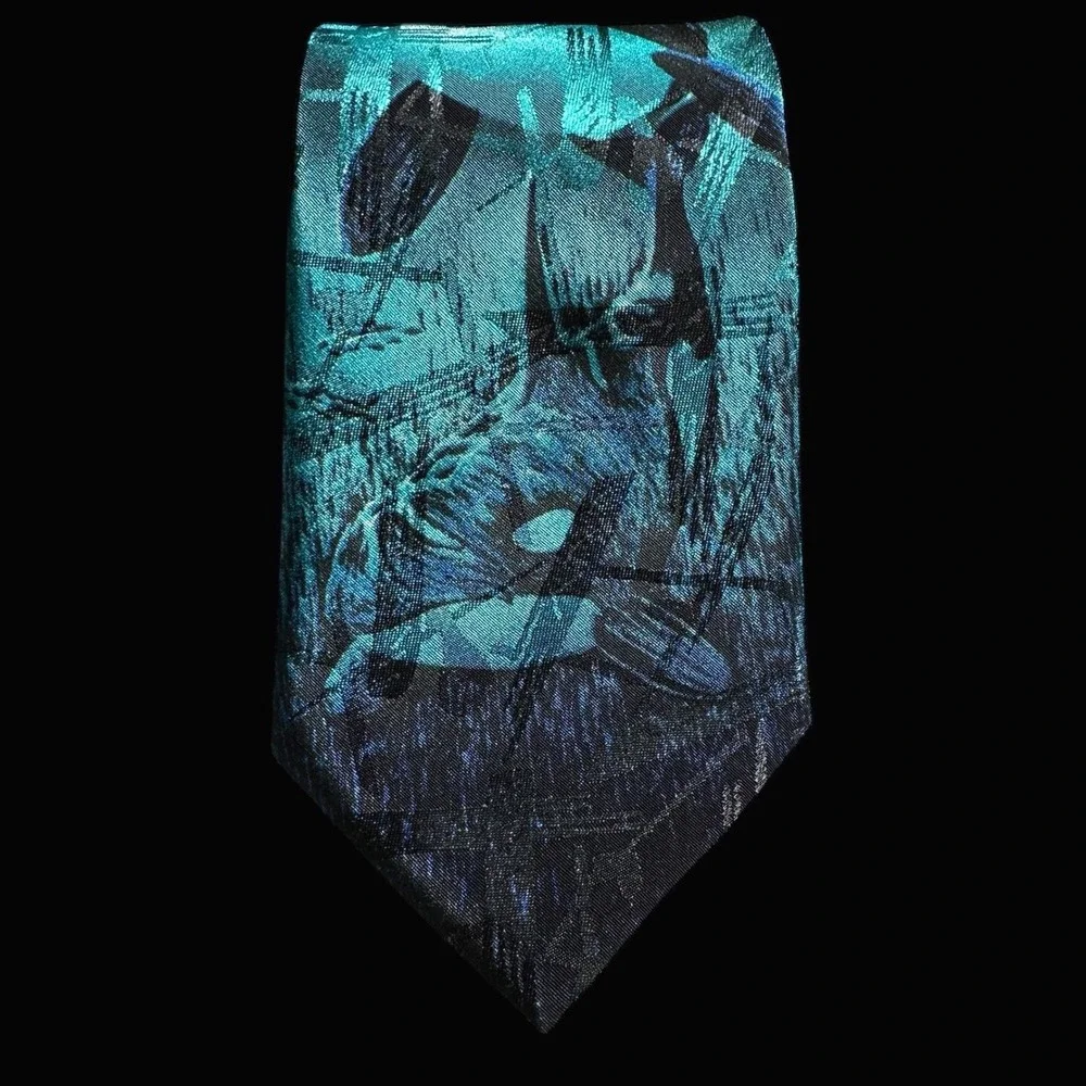 Alaskan Northern‎ Wilderness Collection Orca Whale Tie Men's Blue Teal Shine 56